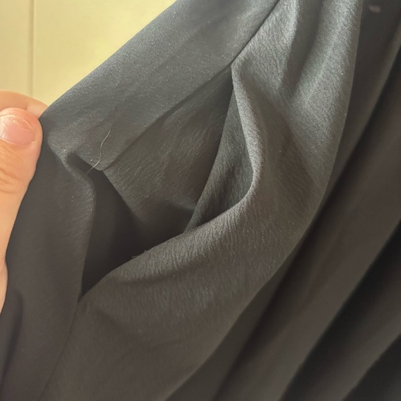 Women’s Entro Puff Embroidered Sleeve Size Small Black Dress with Pockets - Picture 5 of 6